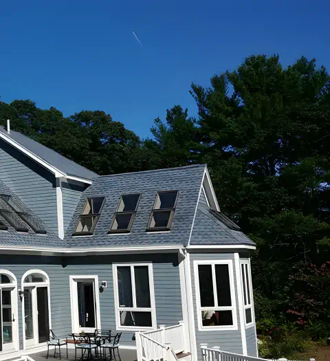 a house showcasing the newly installed roof